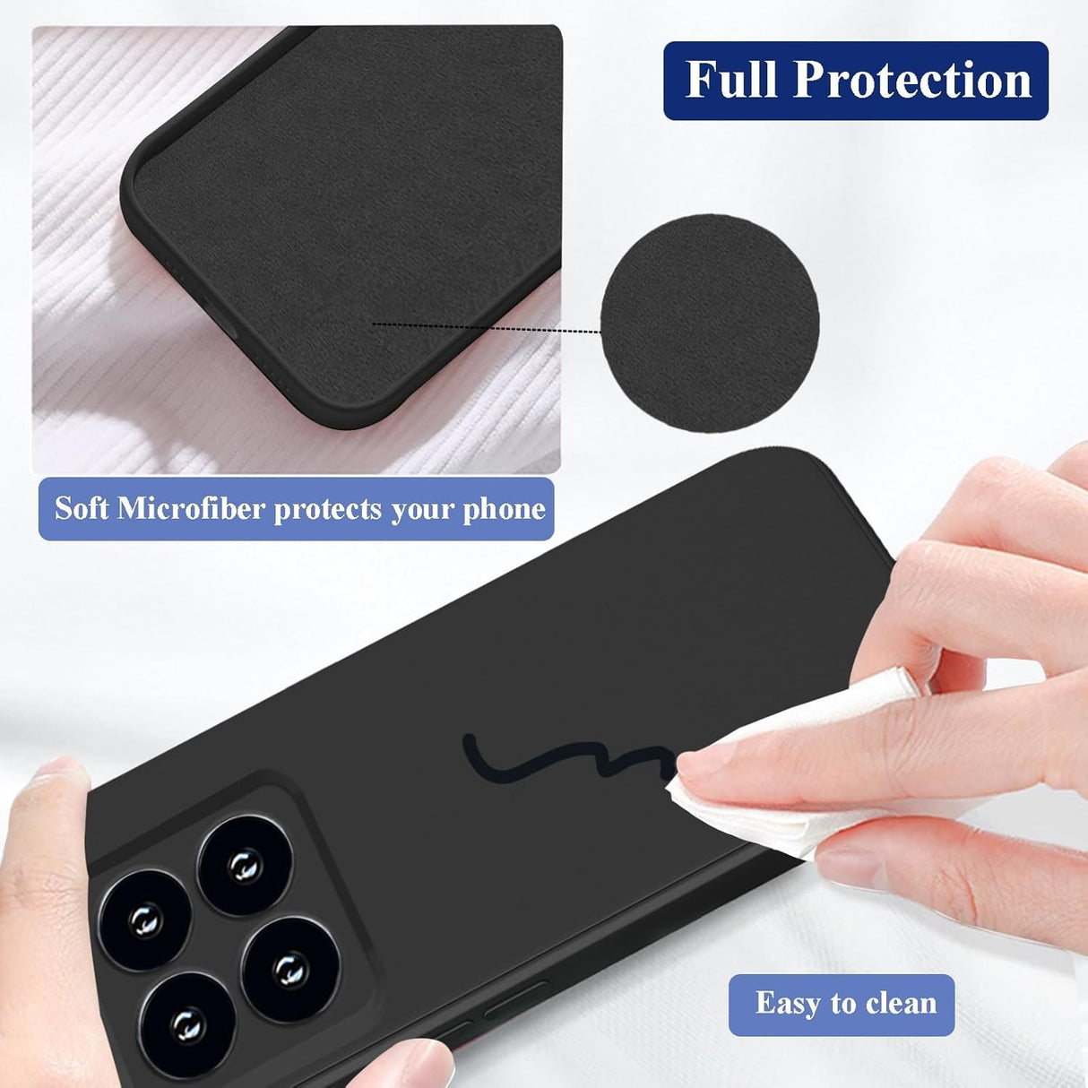 Husa de Protectie, Vivimall, pentru Xiaomi 14, Liquid Silicone, cu Microfibra pe Interior, Protectie Antisoc, Compatibil Incarcare Wireless, Negru - vivimall.ro