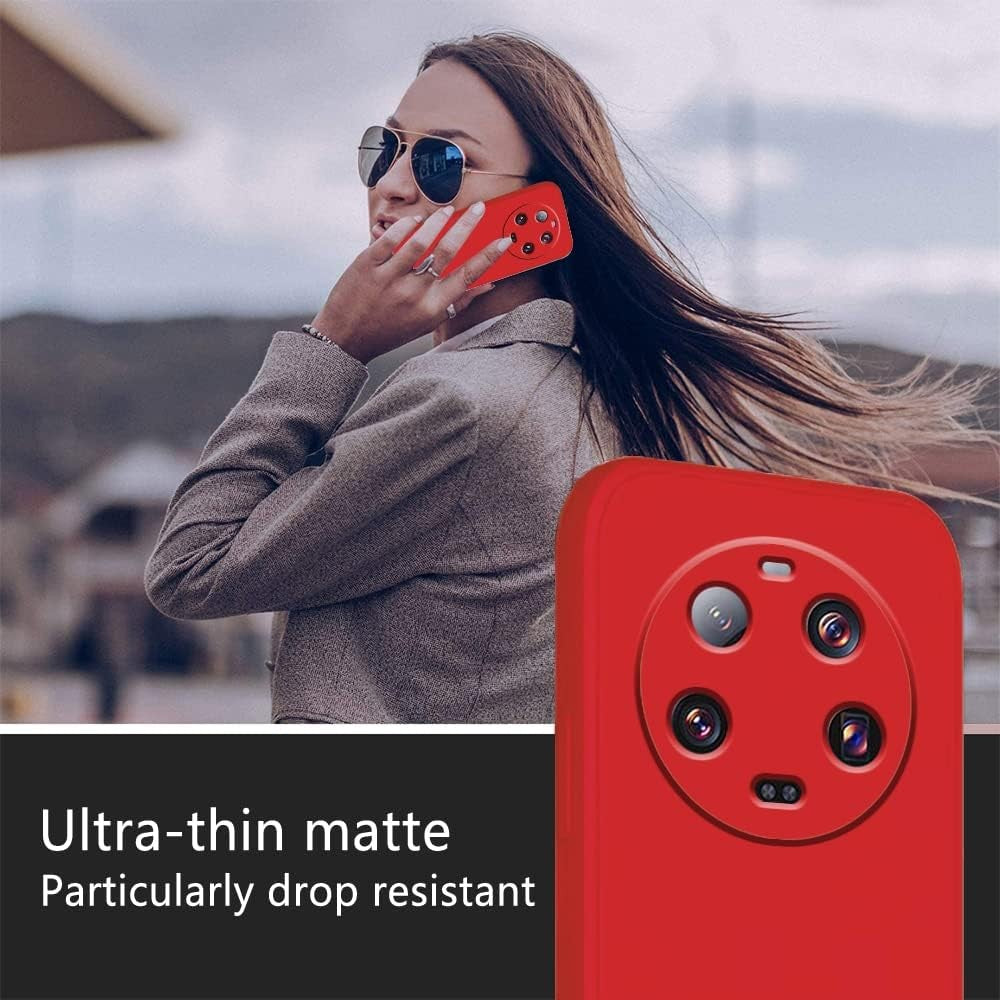 Husa de Protectie, Vivimall, pentru Xiaomi 14 Ultra, Liquid Silicone, cu Microfibra pe Interior, Protectie Antisoc, Compatibil Incarcare Wireless, Rosu - vivimall.ro