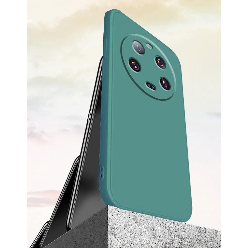 Husa de Protectie, Vivimall, pentru Xiaomi 14 Ultra, Liquid Silicone, cu Microfibra pe Interior, Protectie Antisoc, Compatibil Incarcare Wireless, Verde - vivimall.ro