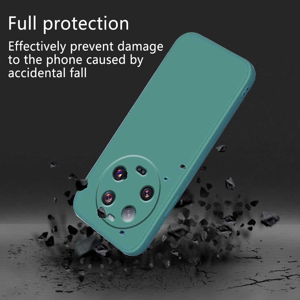 Husa de Protectie, Vivimall, pentru Xiaomi 14 Ultra, Liquid Silicone, cu Microfibra pe Interior, Protectie Antisoc, Compatibil Incarcare Wireless, Verde - vivimall.ro