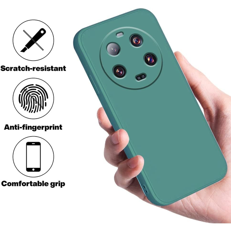 Husa de Protectie, Vivimall, pentru Xiaomi 14 Ultra, Liquid Silicone, cu Microfibra pe Interior, Protectie Antisoc, Compatibil Incarcare Wireless, Verde - vivimall.ro