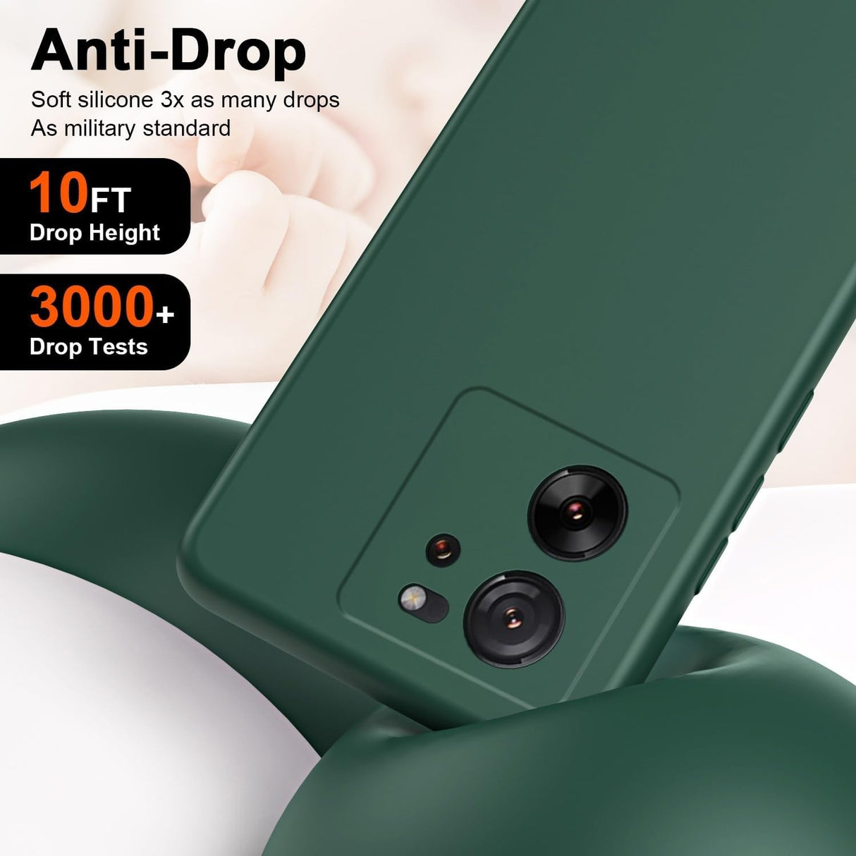 Husa de Protectie, Vivimall, pentru Xiaomi Redmi 13T, Liquid Silicone, cu Microfibra pe Interior, Protectie Antisoc, Compatibil Incarcare Wireless, Verde - vivimall.ro