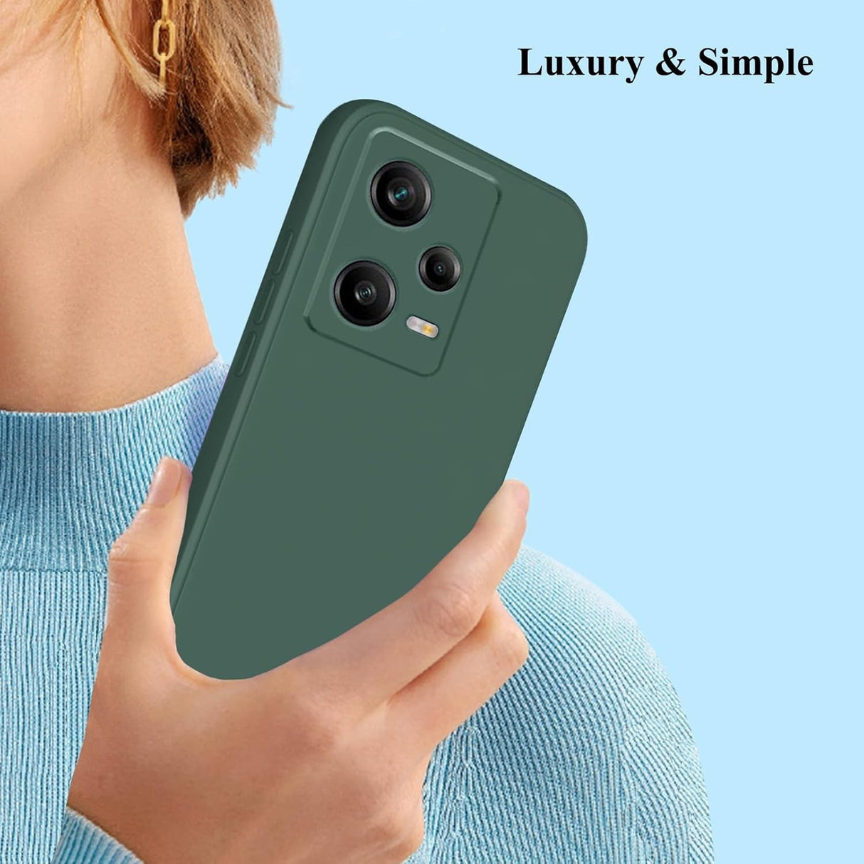 Husa de Protectie, Vivimall, pentru Xiaomi Redmi Note 12 Pro 5G, Liquid Silicone, cu Microfibra pe Interior, Protectie Antisoc, Compatibil Incarcare Wireless, Verde - vivimall.ro