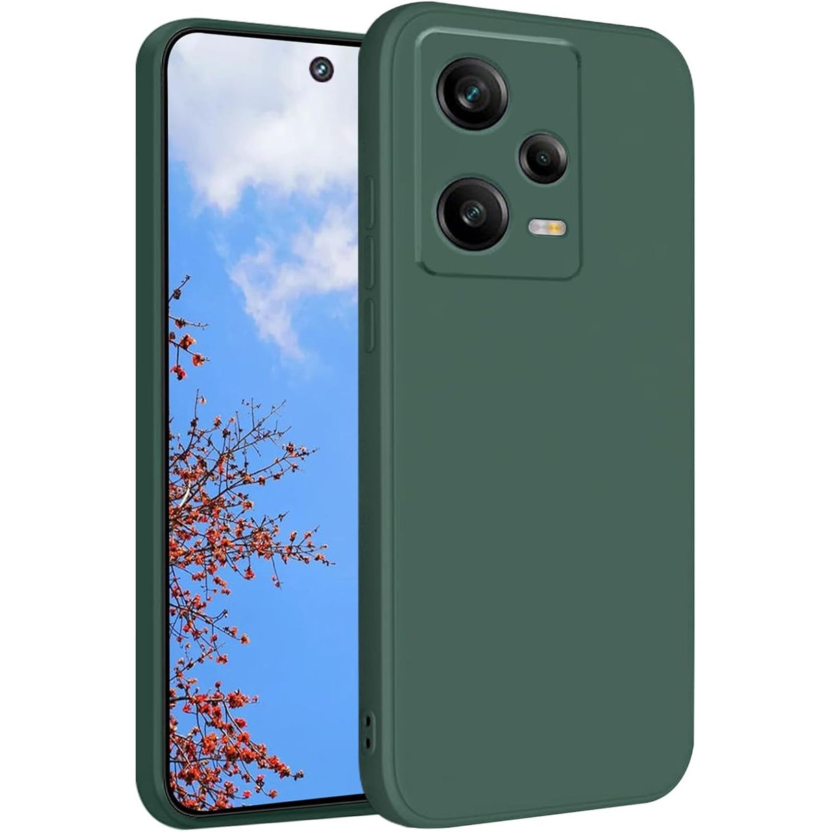 Husa de Protectie, Vivimall, pentru Xiaomi Redmi Note 12 Pro 5G, Liquid Silicone, cu Microfibra pe Interior, Protectie Antisoc, Compatibil Incarcare Wireless, Verde - vivimall.ro
