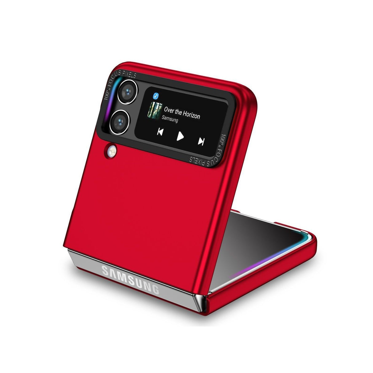 Husa de Protectie, Vivimall, pentru Samsung Galaxy Z Flip 5, din PC, cu Pliere Tridimensionala, Multifunctionala, Rosie - vivimall.ro