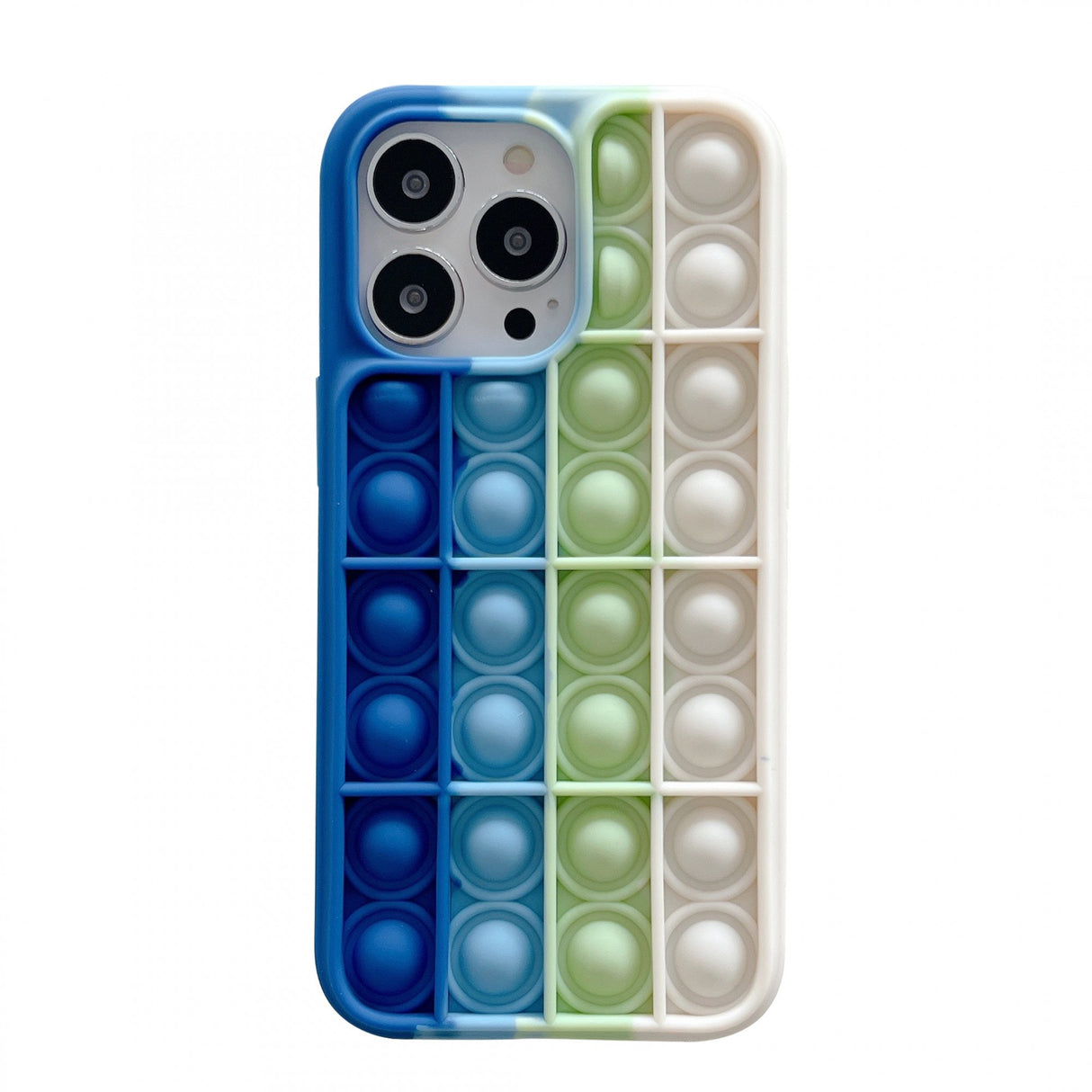 Husă Pop It silicon multicolor pentru Apple iPhone 13, model 6, vedere frontală cu design bubble 3D