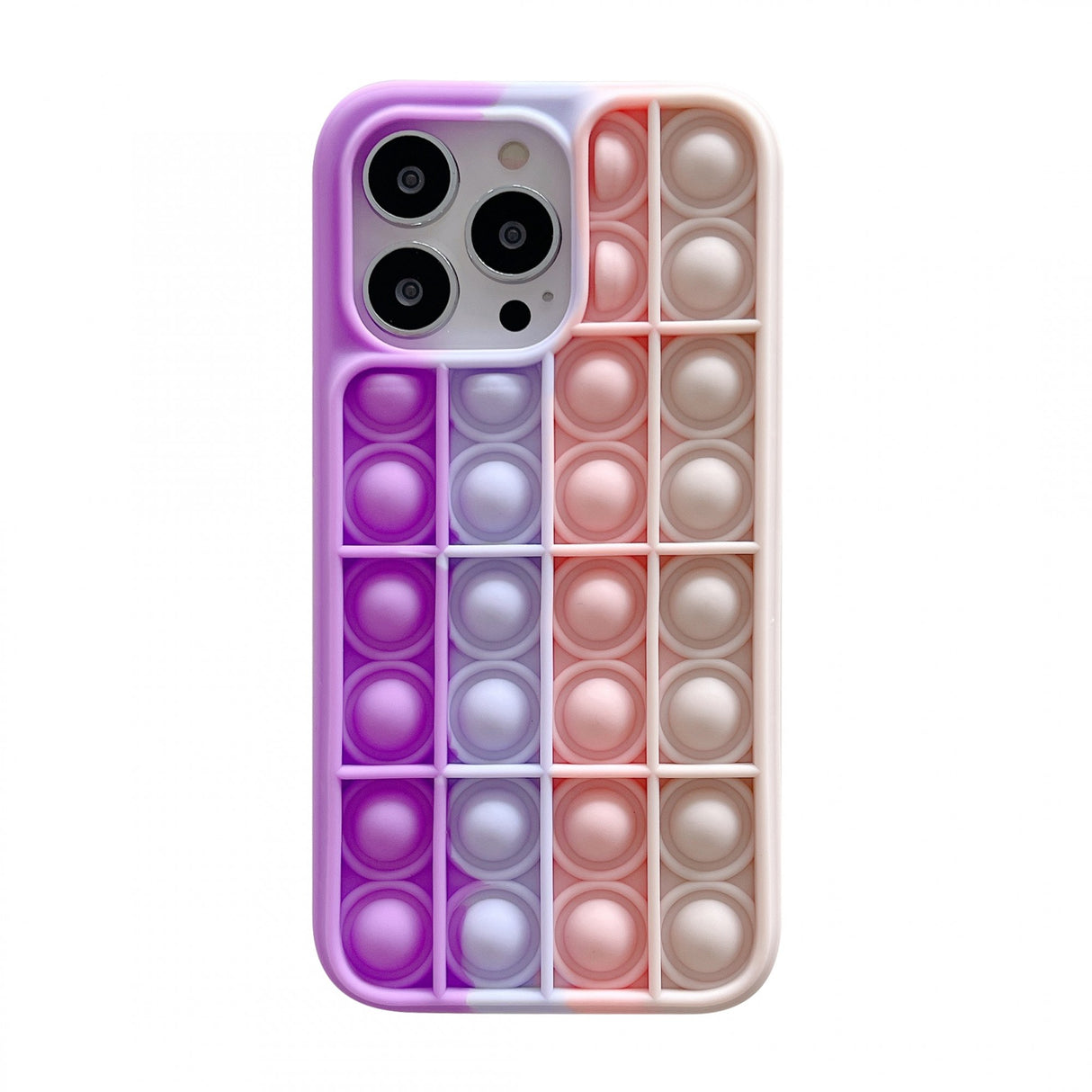 Husă Pop It silicon multicolor pentru iPhone 13 Pro Max, Model 2, vedere frontală cu bule 3D