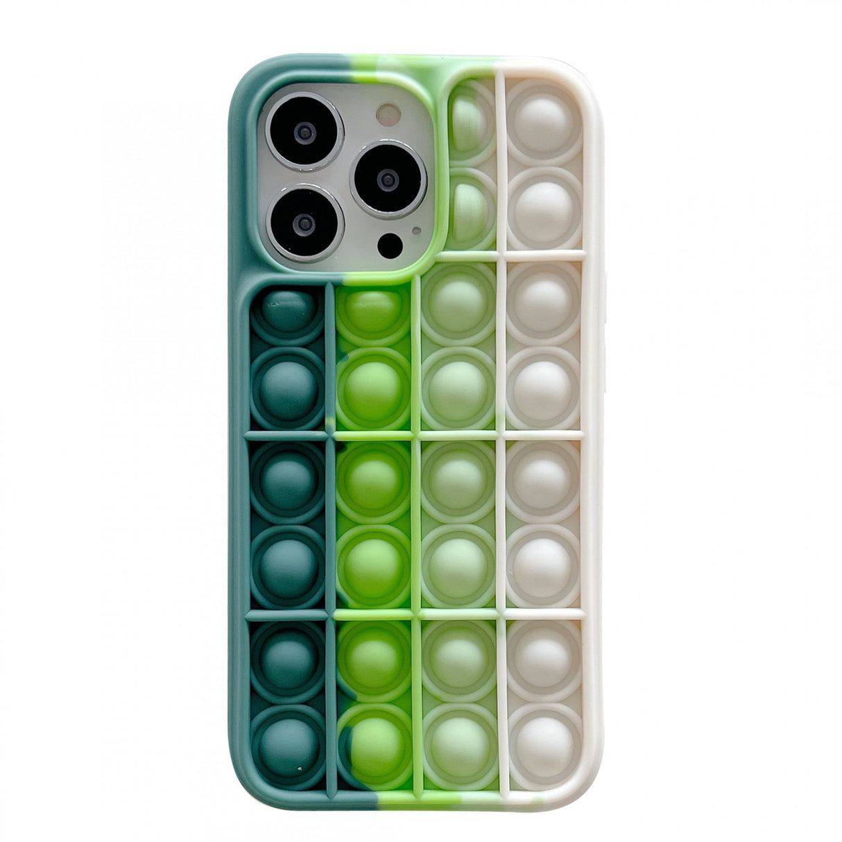 Husă Pop It silicon multicolor pentru iPhone 13 Pro Max, Model 3, vedere frontală cu bule 3D