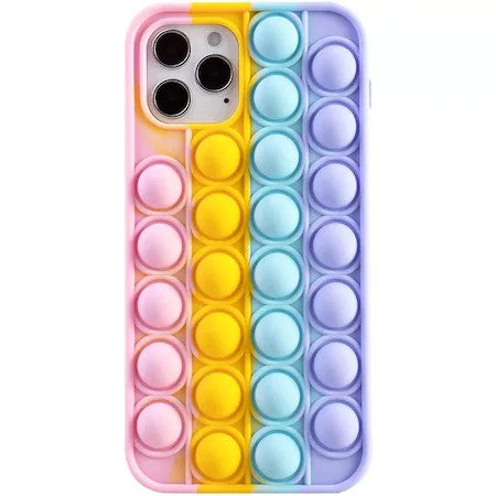 Husă antistres Pop It din silicon pentru Apple iPhone 13 Pro, perspectivă spate multicolor Model 8