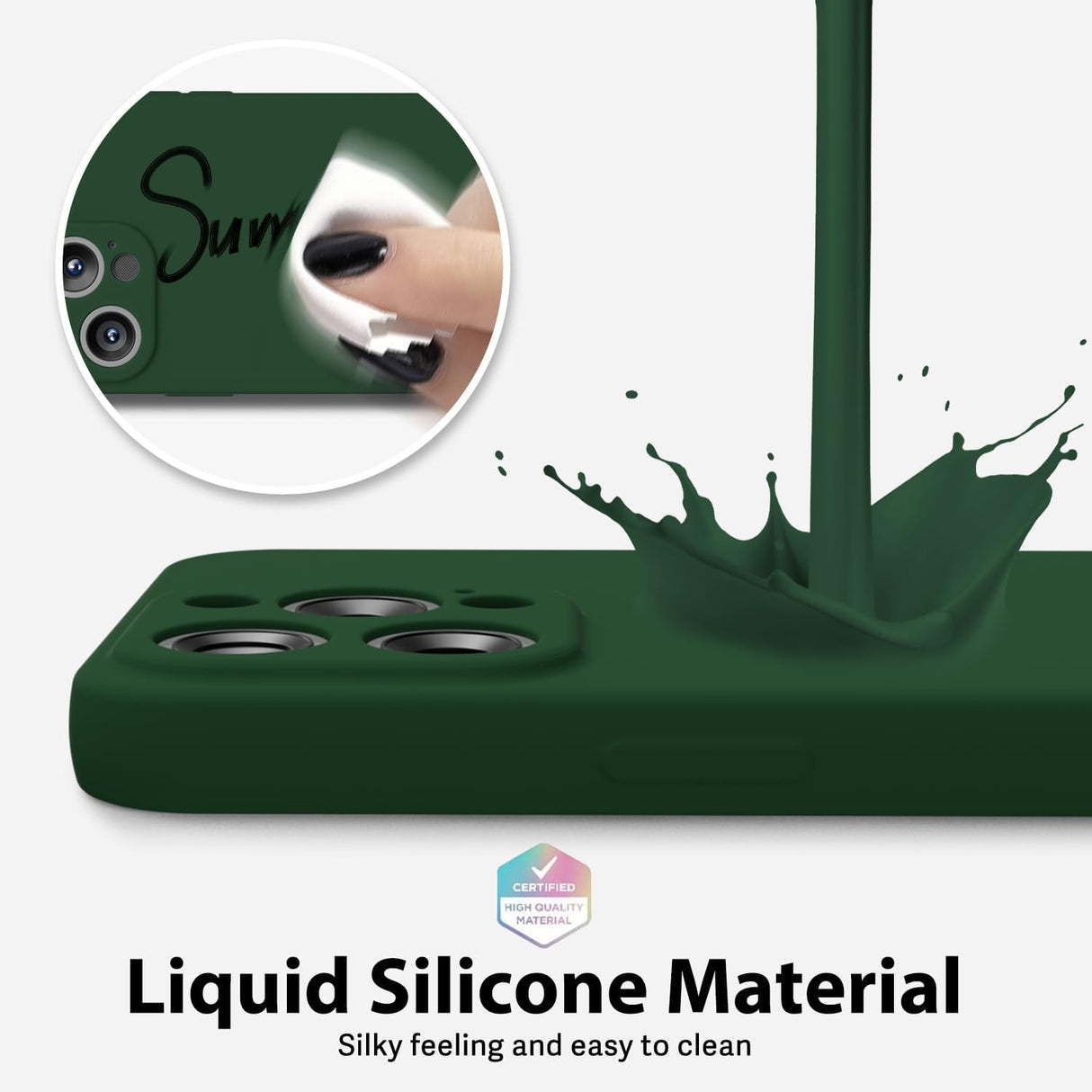 Husa de Protectie Matte TPU, Vivimall, pentru Honor 90 Lite, Protectie Camera, Antisoc, Antizgariere, Antialunecare, Acoperire Completa, Verde - vivimall.ro