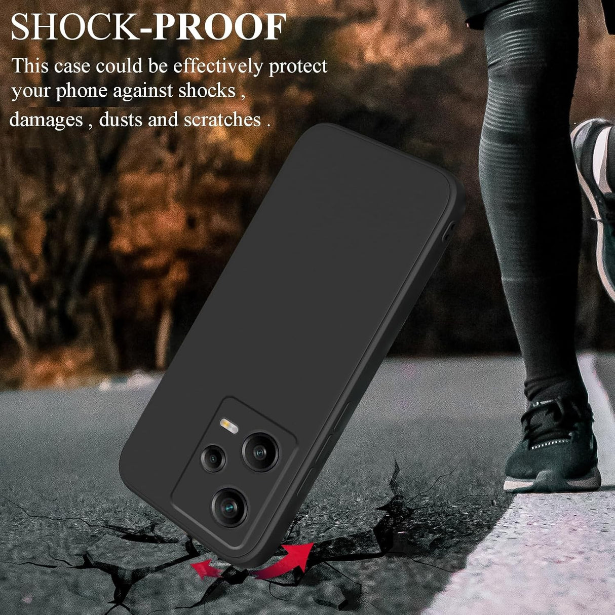 Husă matte TPU neagră Xiaomi Redmi 12 Pro, decupaje precise butoane și mufa încărcare