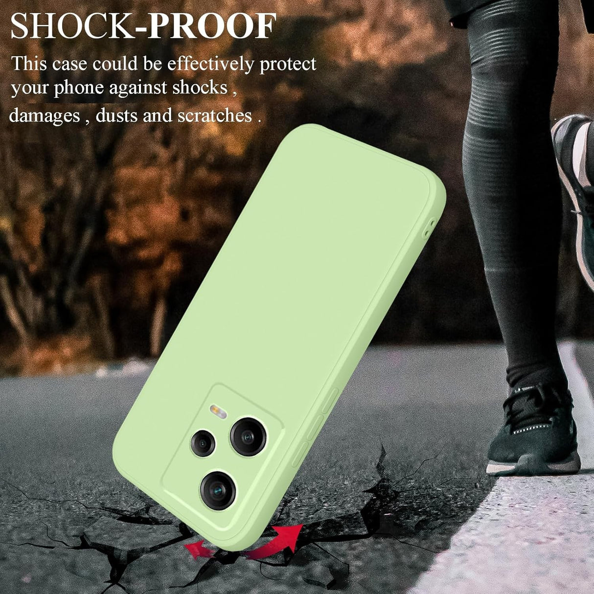 Husa de Protectie Matte TPU, Vivimall, pentru Xiaomi Redmi 12 Pro, Protectie Camera, Antisoc, Antizgariere, Antialunecare, Acoperire Completa, Verde - vivimall.ro