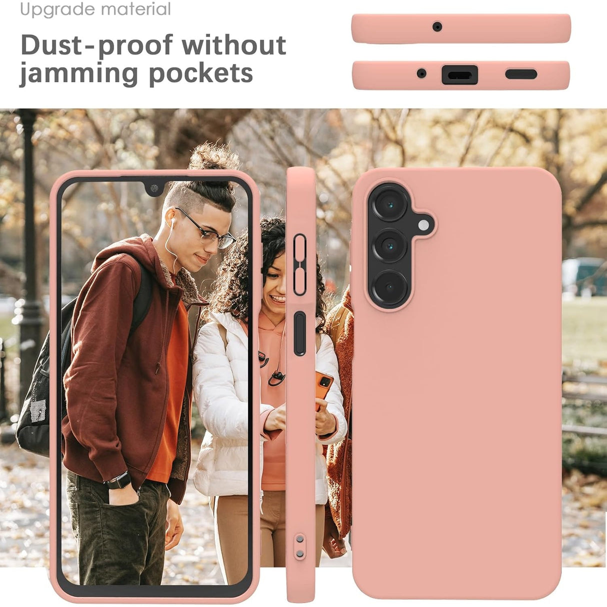 Husa de Protectie Matte TPU, Vivimall, pentru Xiaomi Redmi Note 12 5G, Protectie Camera, Antisoc, Antizgariere, Antialunecare, Acoperire Completa, Roz - vivimall.ro