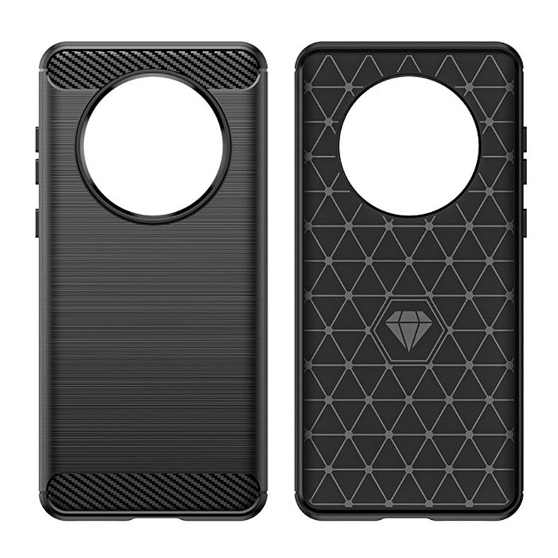 Husa de Protectie pentru Huawei Mate 50 Pro, Vivimall, Protectie 360, din TPU cu element de Carbon, Anti Alunecare, 1.8 mm, Negru - vivimall.ro