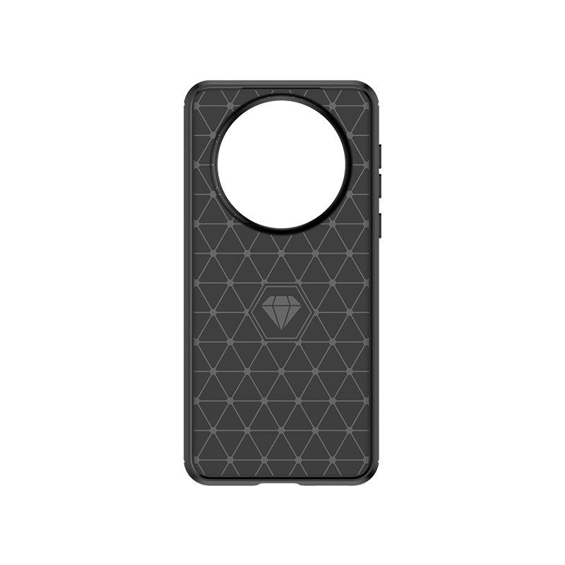 Husa de Protectie pentru Huawei Mate 60 Pro, Vivimall, Protectie 360, din TPU cu element de Carbon, Anti Alunecare, 1.8 mm, Negru - vivimall.ro