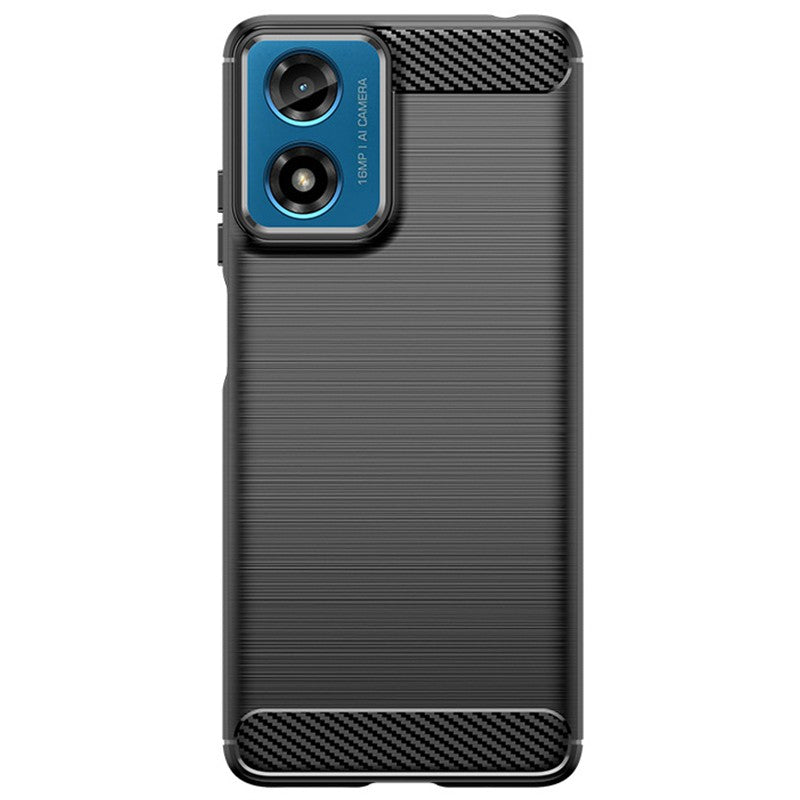 Husa de Protectie pentru Motorola Moto G04 5G / Moto G24 5G, Vivimall, Protectie 360, din TPU cu element de Carbon, Anti Alunecare, 1.8 mm, Negru - vivimall.ro