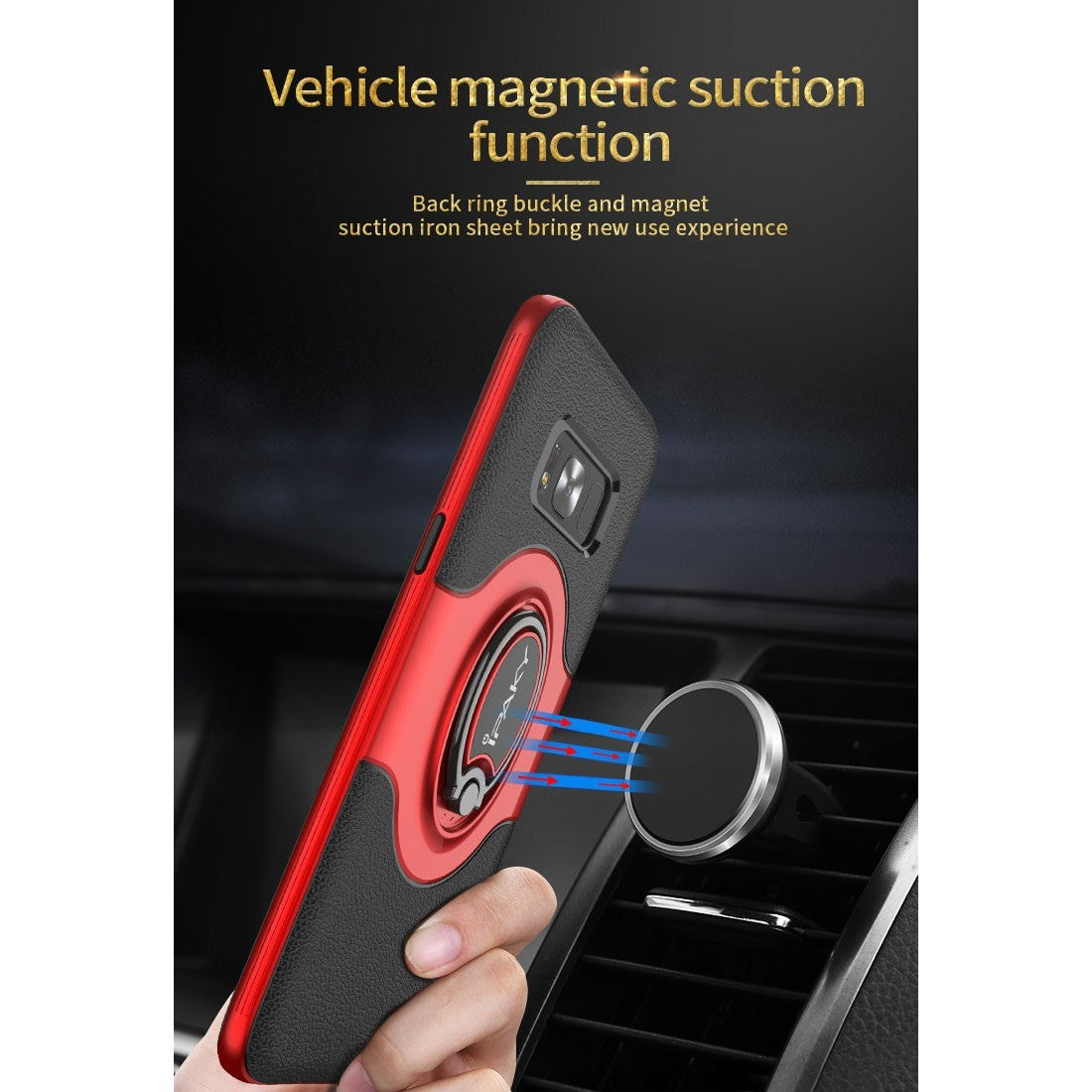 Husa de protectie pentru Samsung Galaxy J5 2017 Ipaky Ring Negru - vivimall.ro