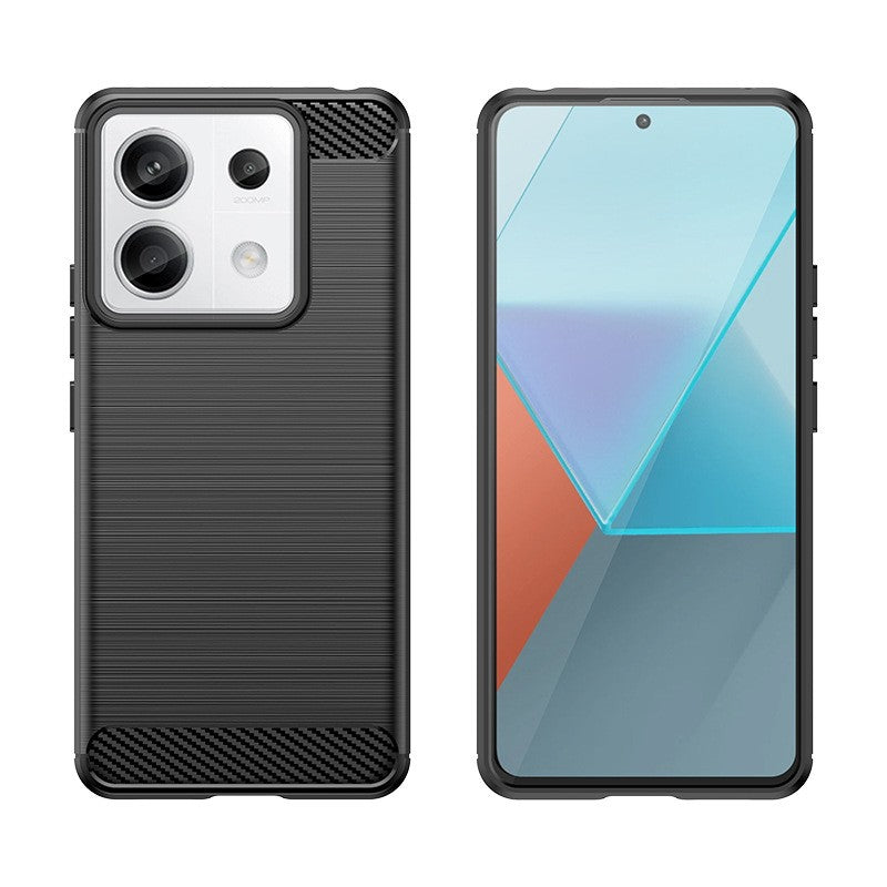 Husa de Protectie pentru Xiaomi Redmi Note 13 5G, Vivimall, Protectie 360, din TPU cu element de Carbon, Anti Alunecare, 1.8 mm, Negru - vivimall.ro