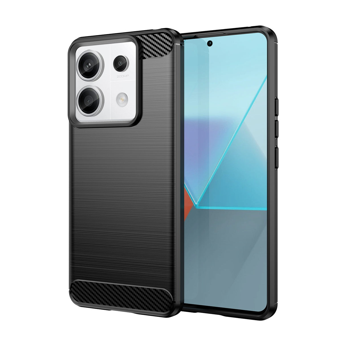 Husa de Protectie pentru Xiaomi Redmi Note 13 5G, Vivimall, Protectie 360, din TPU cu element de Carbon, Anti Alunecare, 1.8 mm, Negru - vivimall.ro