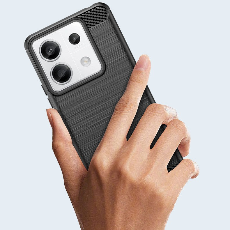 Husa de Protectie pentru Xiaomi Redmi Note 13 Pro Plus, Vivimall, Protectie 360, din TPU cu element de Carbon, Anti Alunecare, 1.8 mm, Negru - vivimall.ro