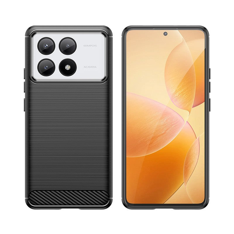 Husa de Protectie pentru Xiaomi Redmi Note 13C 5G, Vivimall, Protectie 360, din TPU cu element de Carbon, Anti Alunecare, 1.8 mm, Negru - vivimall.ro