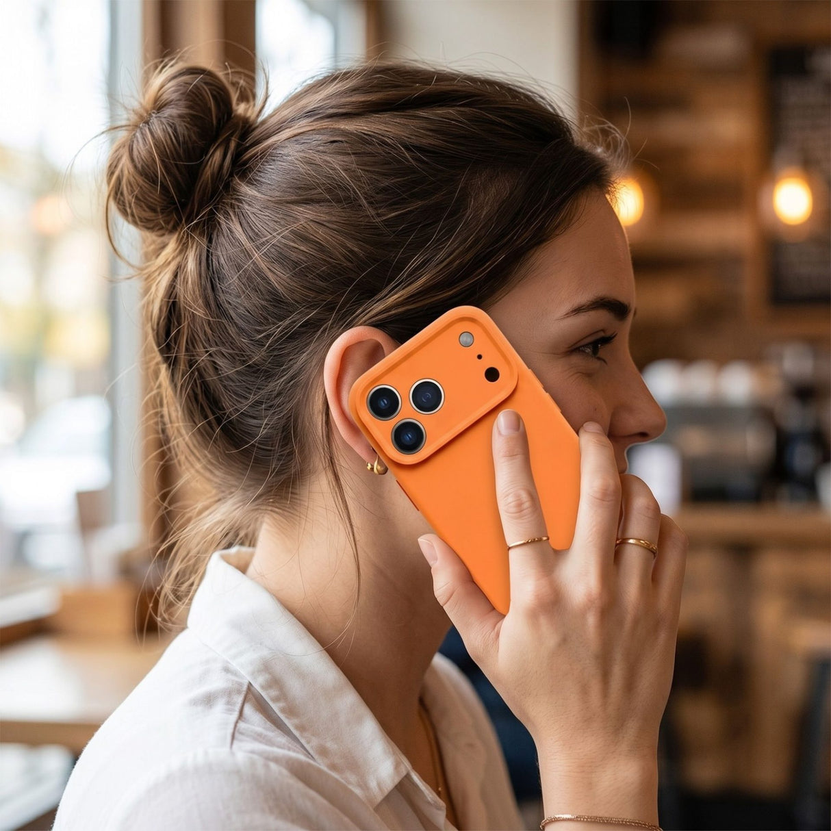 Husa de Protectie Telefon, Flippy, Compatibila cu iPhone 17 Pro Max, Silicon Premium Antisoc, Protectie Completa 360, Design Modern, Anti-Zgirieturi, Interior Microfibra, Portocaliu - vivimall.ro