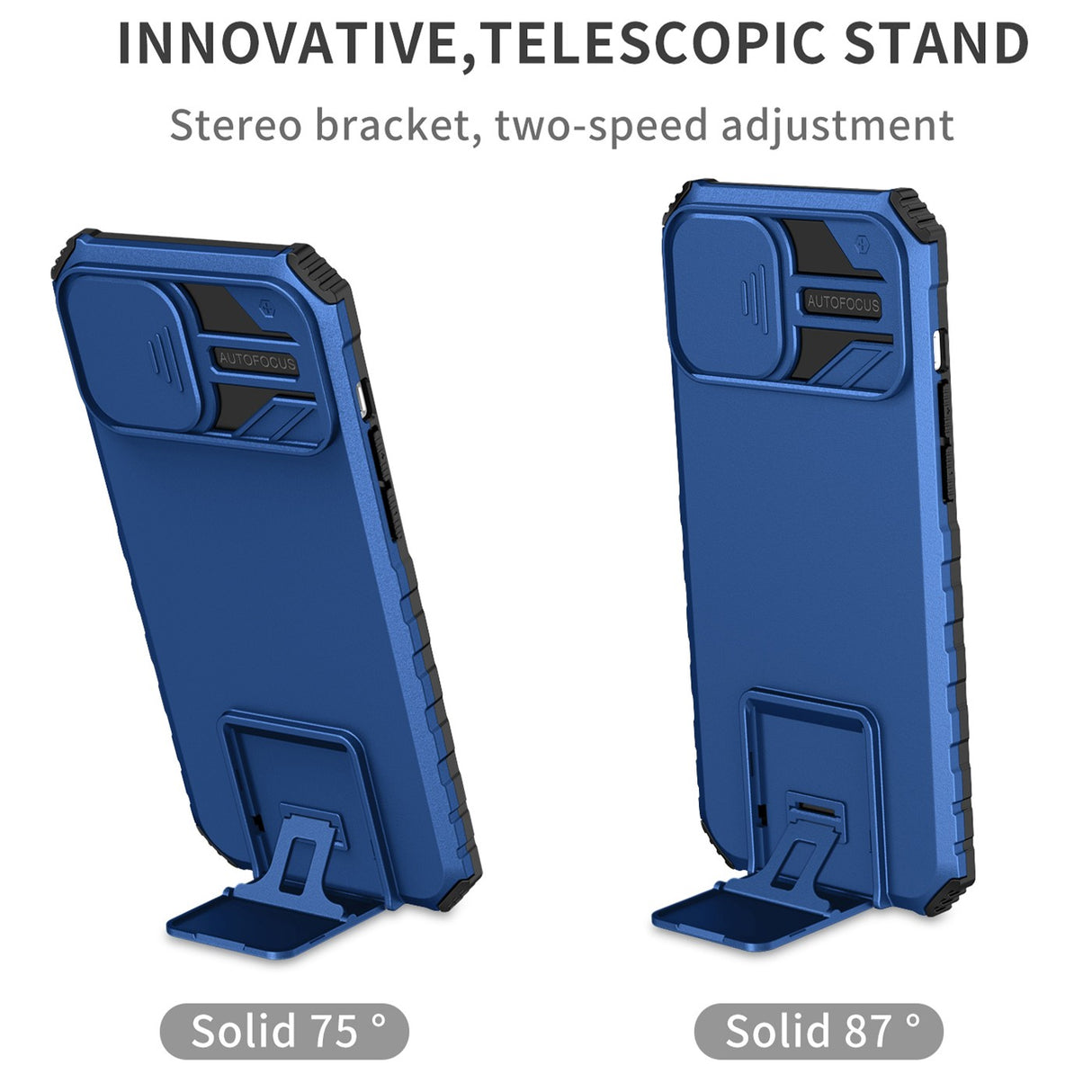 Husa Defender cu Stand pentru Samsung Galaxy A02s/ A03s, Albastru, Suport reglabil, Antisoc, Protectie glisanta pentru camera, Flippy - vivimall.ro