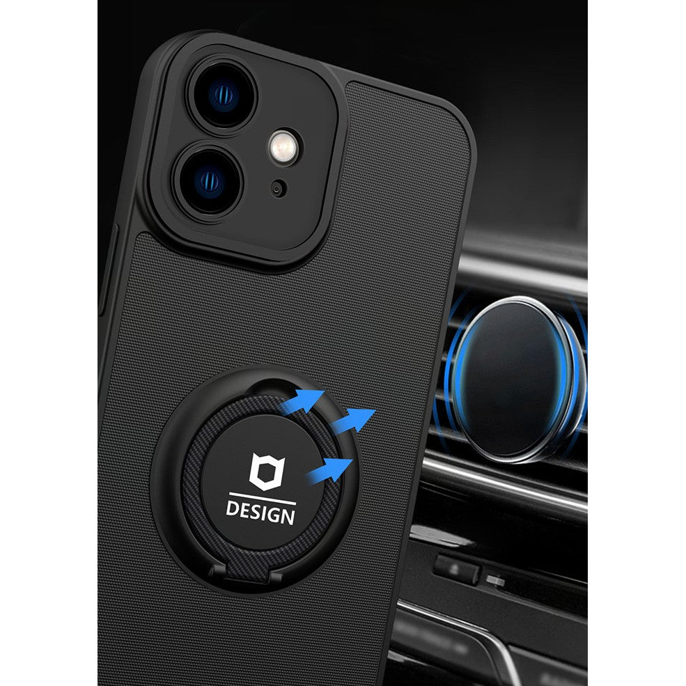 Husa de protectie Eagle eye pentru Apple iPhone 14, Rezistenta la socuri, Protectie camera, Cu inel de prindere magnetic negru, Flippy, Negru - vivimall.ro