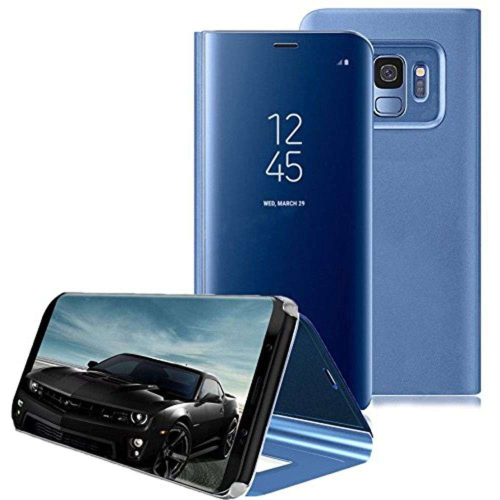 Husa Huawei Y9 2019 Flip Cover Oglinda Albastru - vivimall.ro