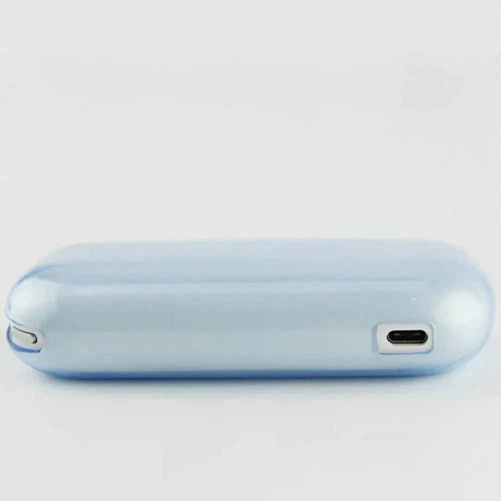 Detaliu material plastic TPU husă IQOS 3.0 DUO albastru transparent, textură anti-alunecare