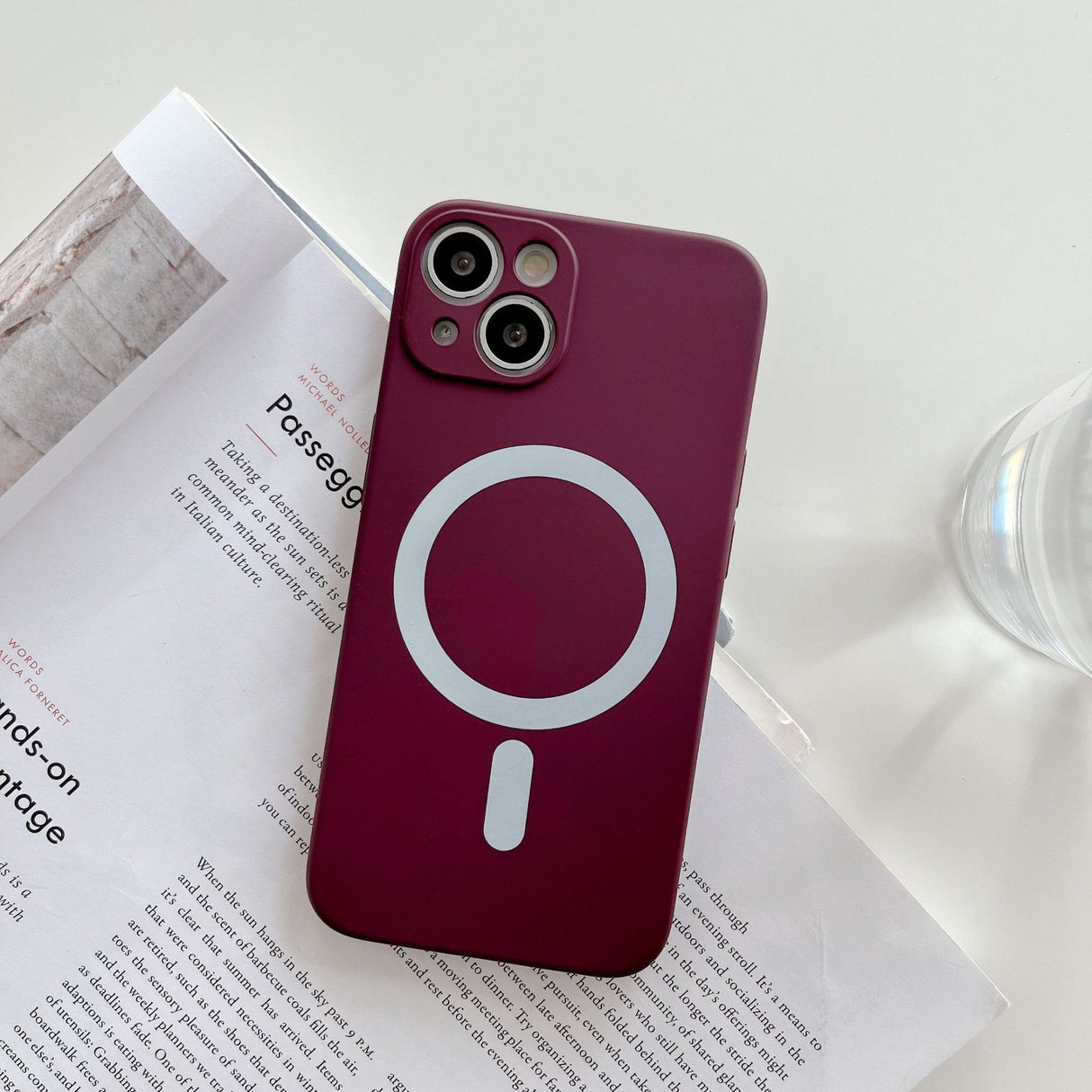 Husa MagSafe pentru Apple iPhone 11, Silicon, Protectie pentru camera, Magnetica, Incarcare Wireless, Flippy, Visiniu - vivimall.ro