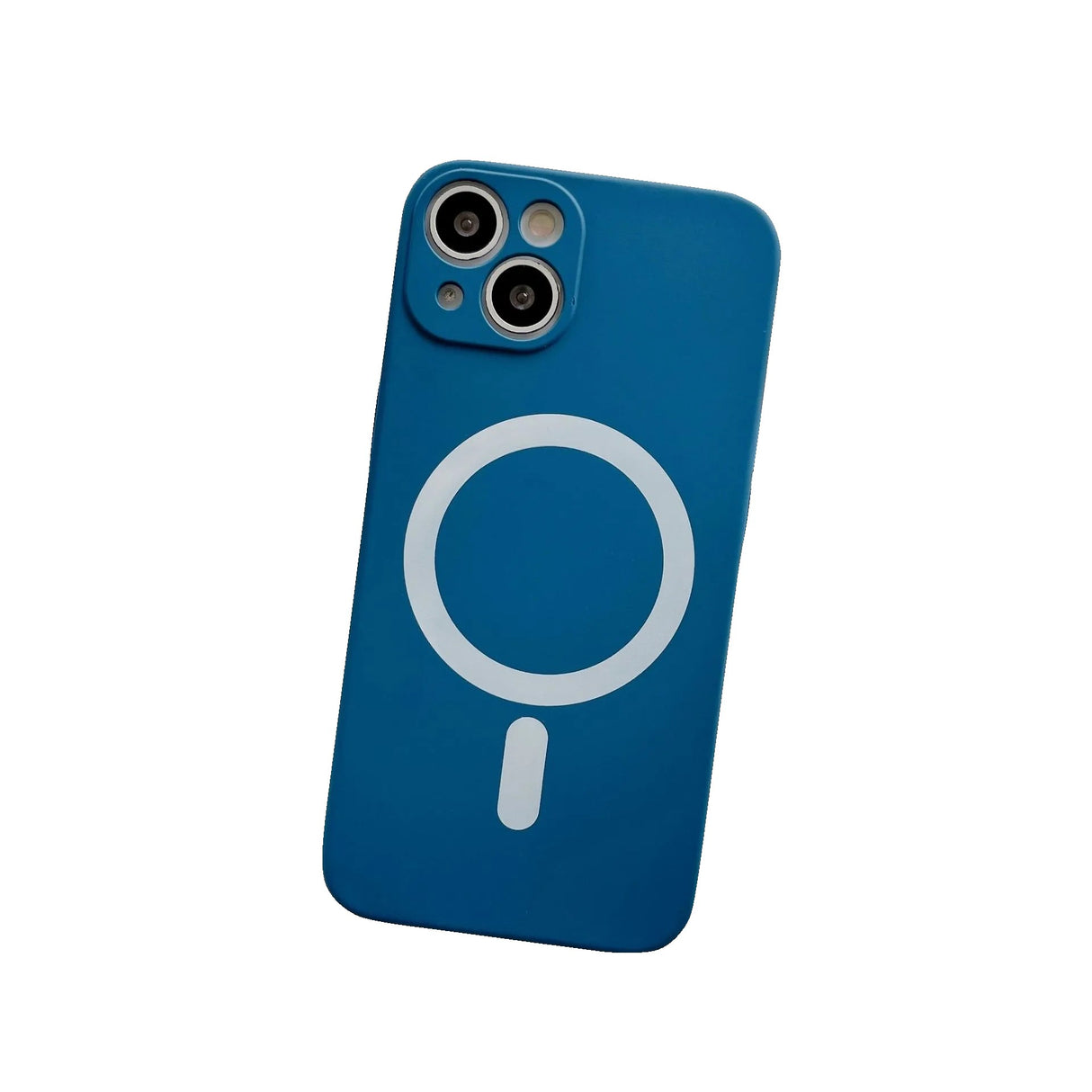 Husa MagSafe pentru Apple iPhone 14, Silicon, Protectie pentru camera, Magnetica, Incarcare Wireless, Flippy, Albastru - vivimall.ro