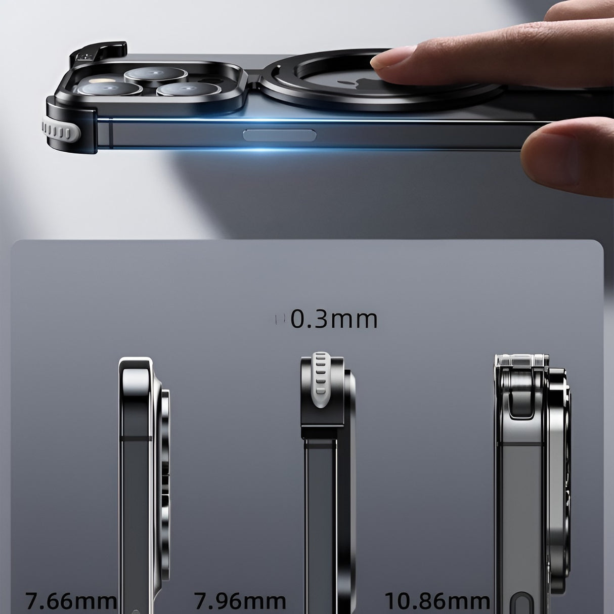 Husa MagSafe Metalica Compatibila cu iPhone 15 Pro Max, Vivimall, Clear Case, Aliaj de Aluminiu, cu Magnet, fara Rama, Antisoc, Antizgariere, Incarcare Wireless, Negru Metalizat - vivimall.ro