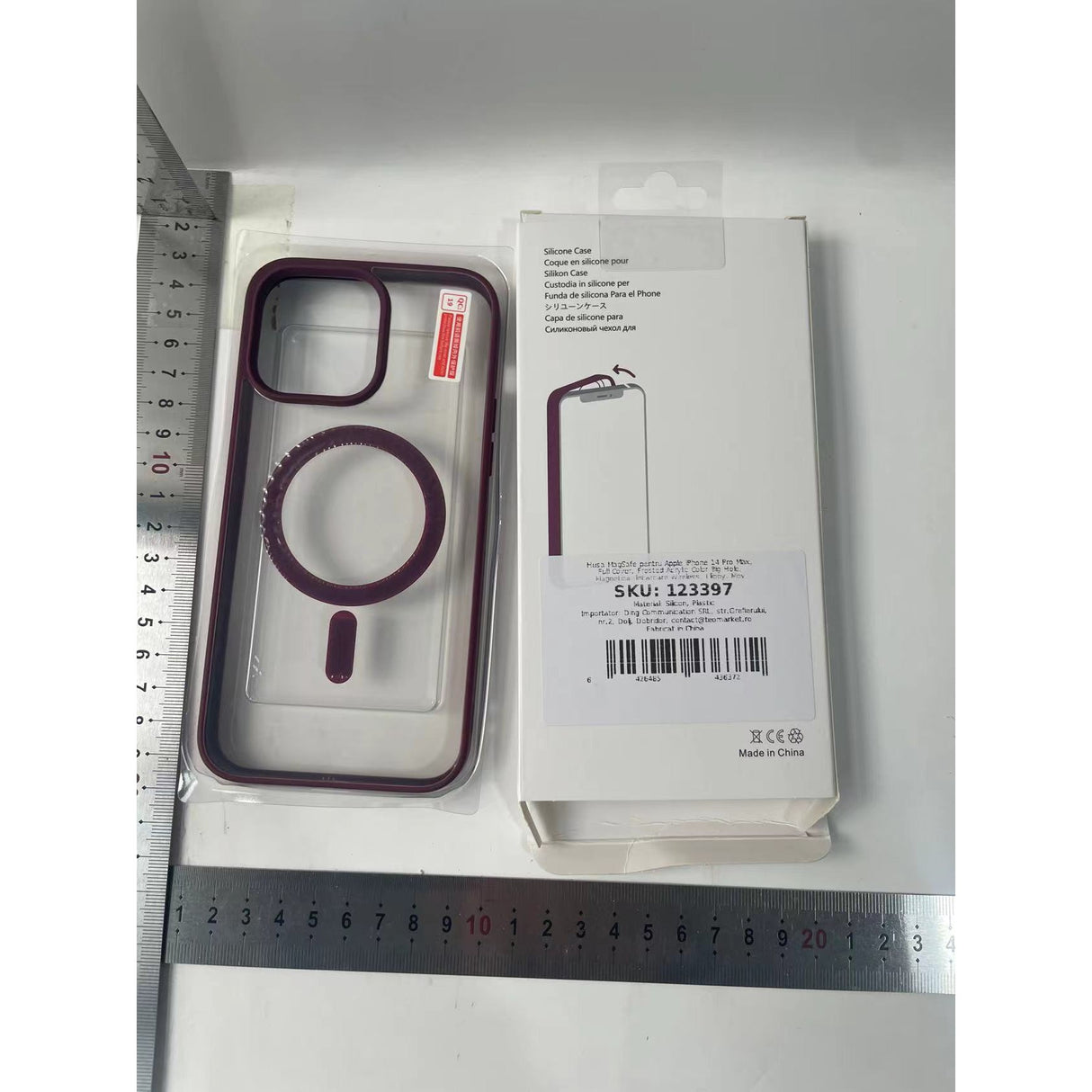 Husa MagSafe pentru Apple iPhone 14 Pro Max, Full Cover, Frosted Acrylic Color Big Hole, Magnetica, Incarcare Wireless, Flippy, Mov - vivimall.ro