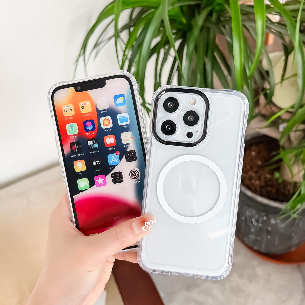 Husa MagSafe Silicone pentru iPhone 13 Pro Max, Flippy, Transparenta, Magnetica, Extra Protectie Camera Negru - vivimall.ro