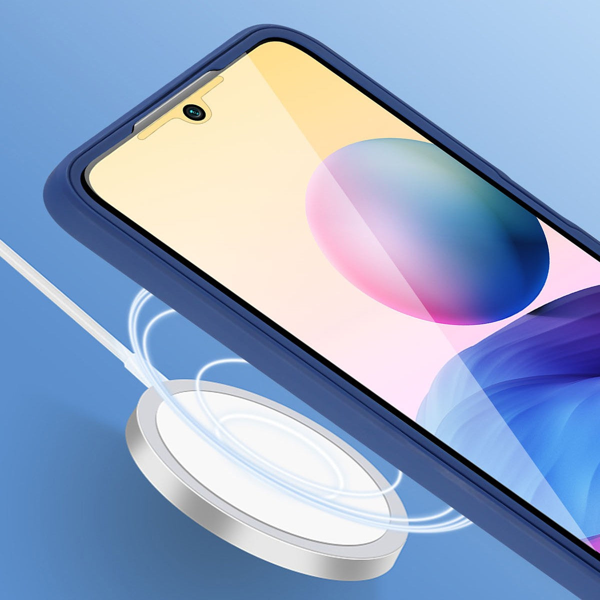 Husa Max Defence pentru Samsung Galaxy A13 4G, Bumper Albastru, Fata Dubla Transparenta, Protectie Antisoc Full 360 ( fata, spate, margini ), Flippy - vivimall.ro