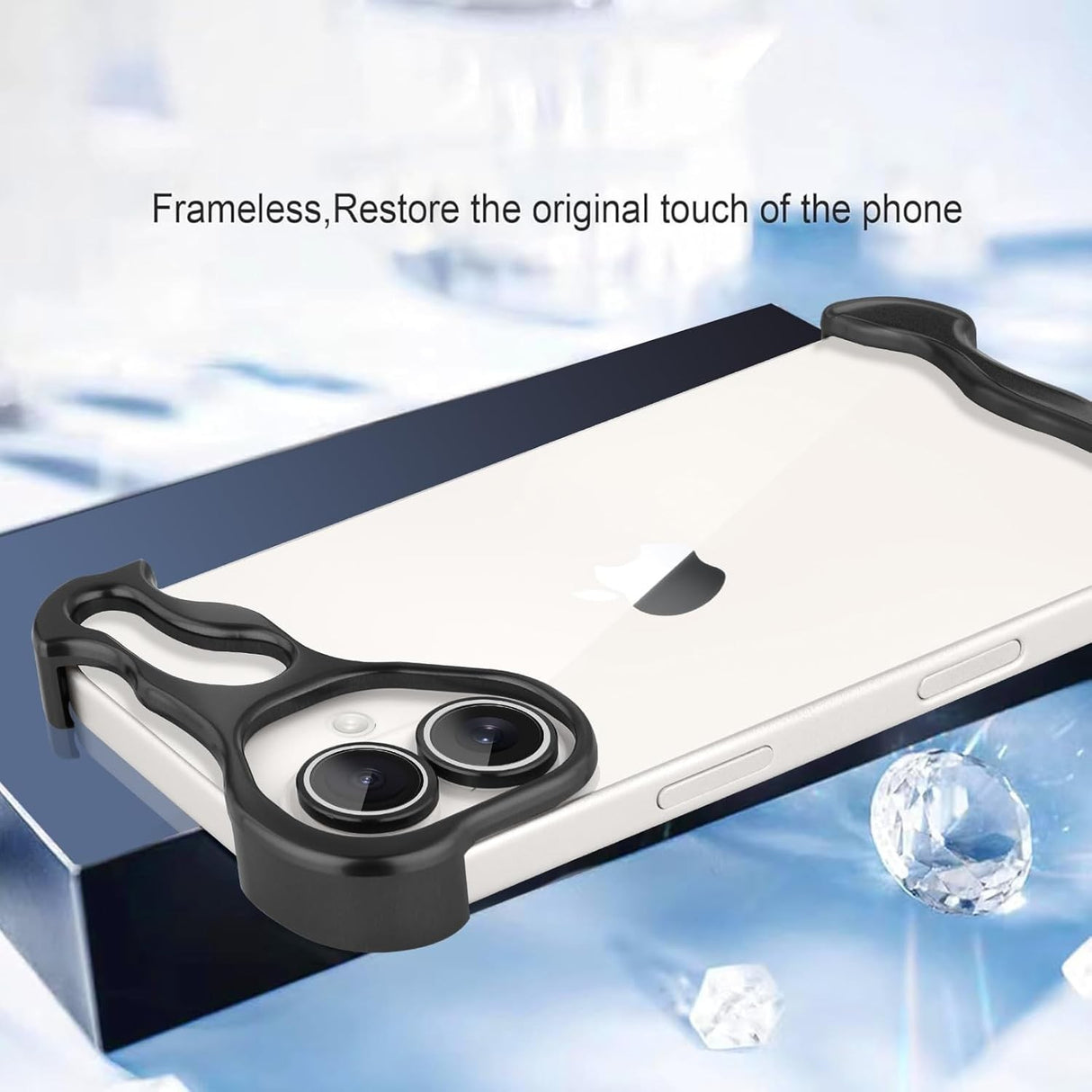 Husa Metalica Compatibila cu iPhone 16, Flippy, Protectie pentru Colturile Telefonului si Camera, Aliaj, Antisoc, Antizgariere, Negru - vivimall.ro