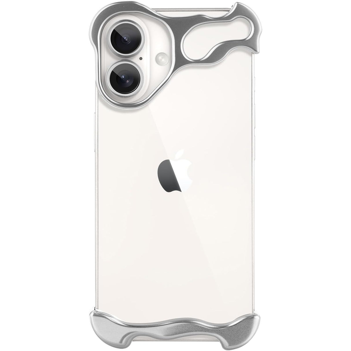 Husa Metalica Compatibila cu iPhone 16, Vivimall, Protectie pentru Colturile Telefonului si Camera, Aliaj, Antisoc, Antizgariere, Argintiu - vivimall.ro