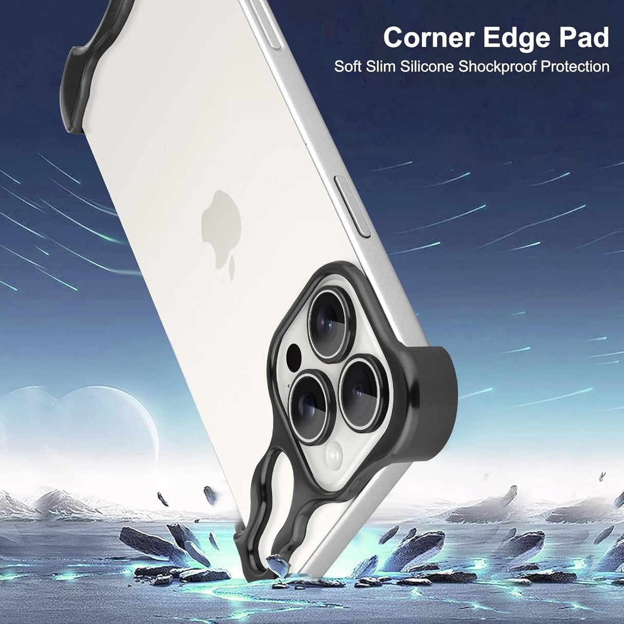 Husa Metalica Compatibila cu iPhone 16 Pro Max, Vivimall, Protectie pentru Colturile Telefonului si Camera, Aliaj, Antisoc, Antizgariere, Negru - vivimall.ro