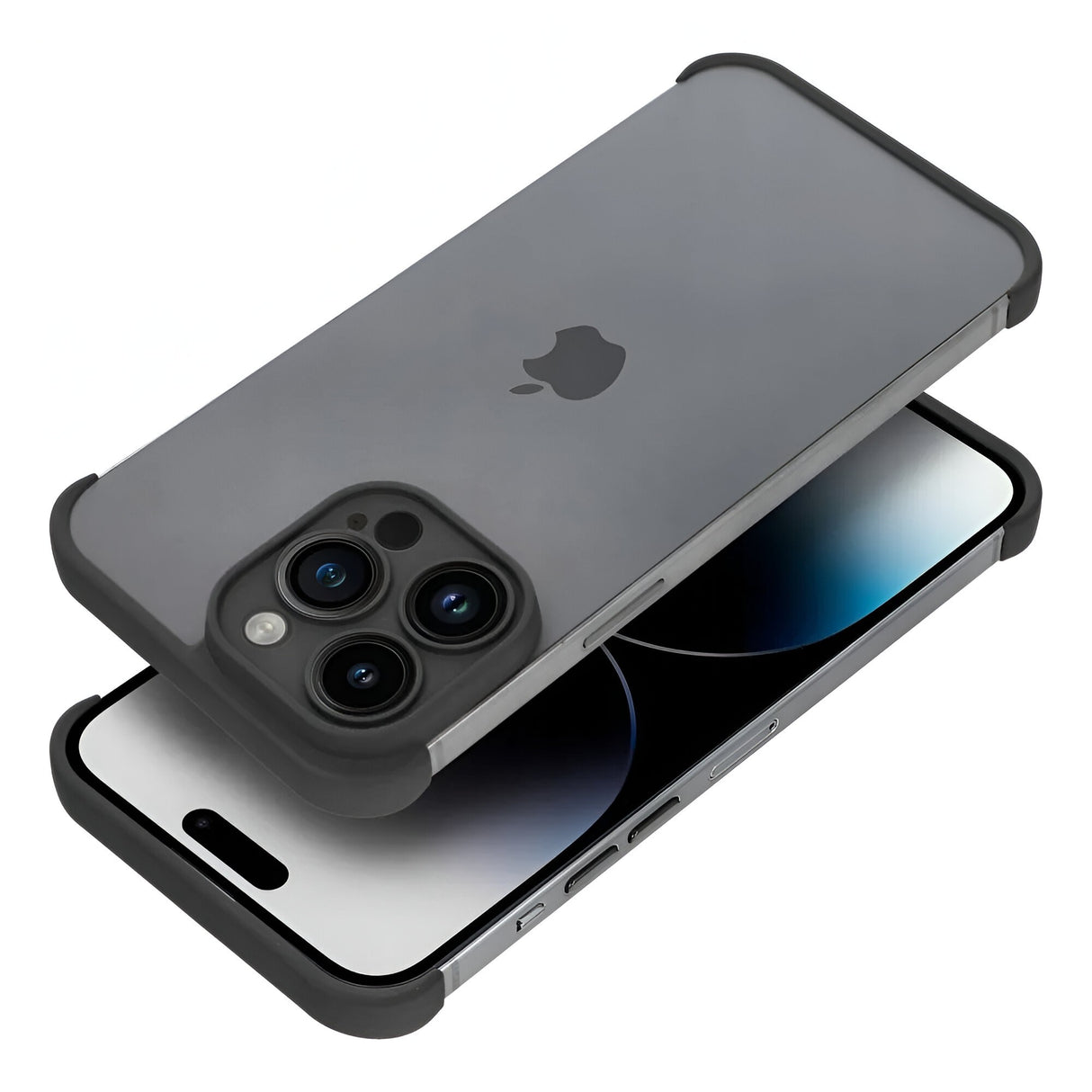 Husa TPU Edgeless Compatibila cu iPhone 15 Pro, Vivimall, Protectie pentru Colturi si Camera, Aliaj, Antisoc, Antizgariere, Negru Mat - vivimall.ro
