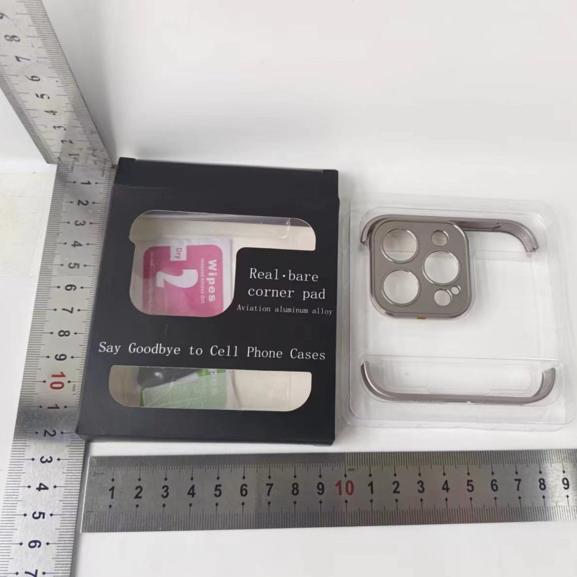 Husa Metalica Edgeless Compatibila cu iPhone 15 Pro, Vivimall, Protectie pentru Colturi si Camera, Aliaj, Antisoc, Antizgariere, Gri Metalizat - vivimall.ro