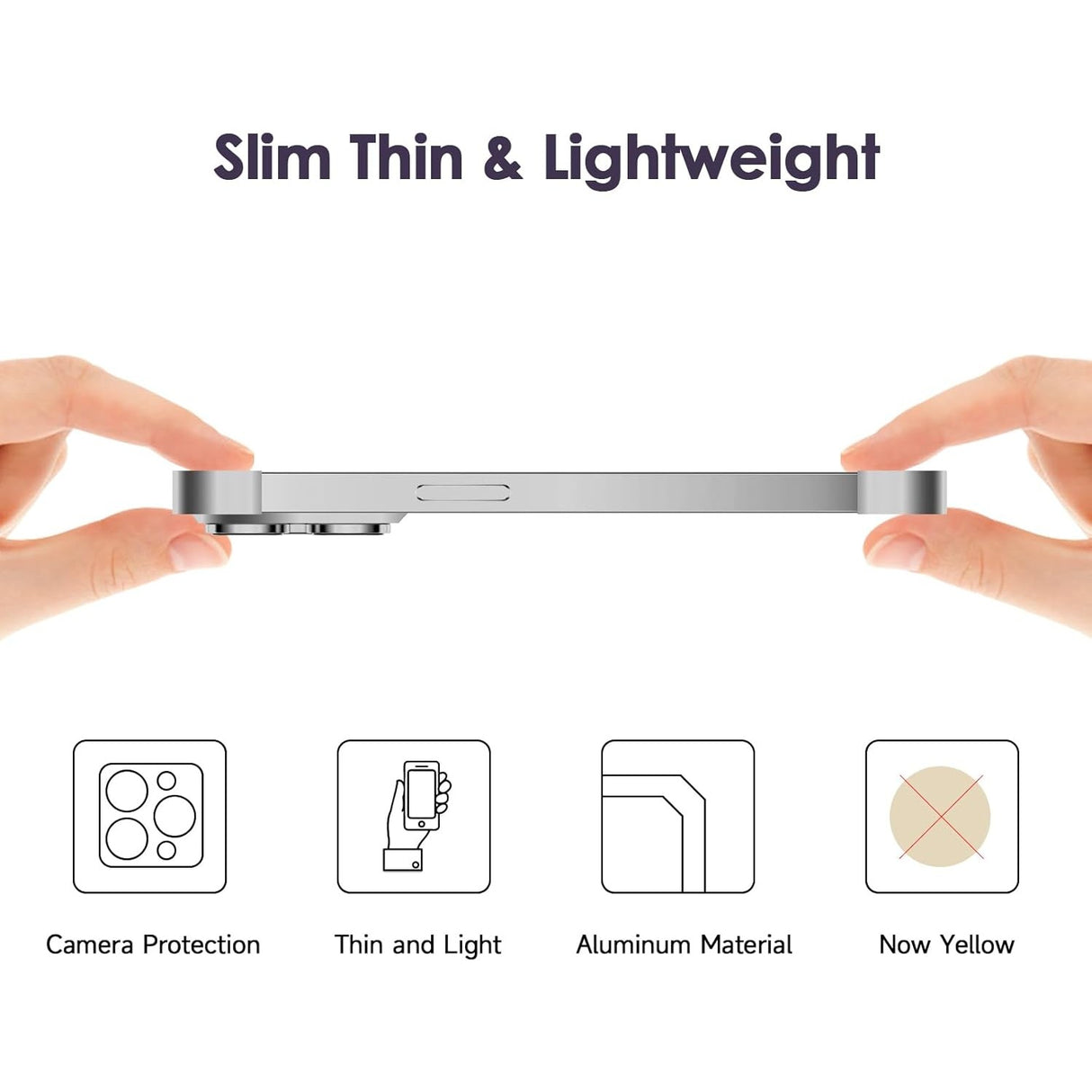 Husa Metalica Edgeless Compatibila cu iPhone 16 Plus, Vivimall, Protectie pentru Colturi si Camera, Aliaj Aluminiu, Antisoc, Antizgariere, Argintiu Titan - vivimall.ro