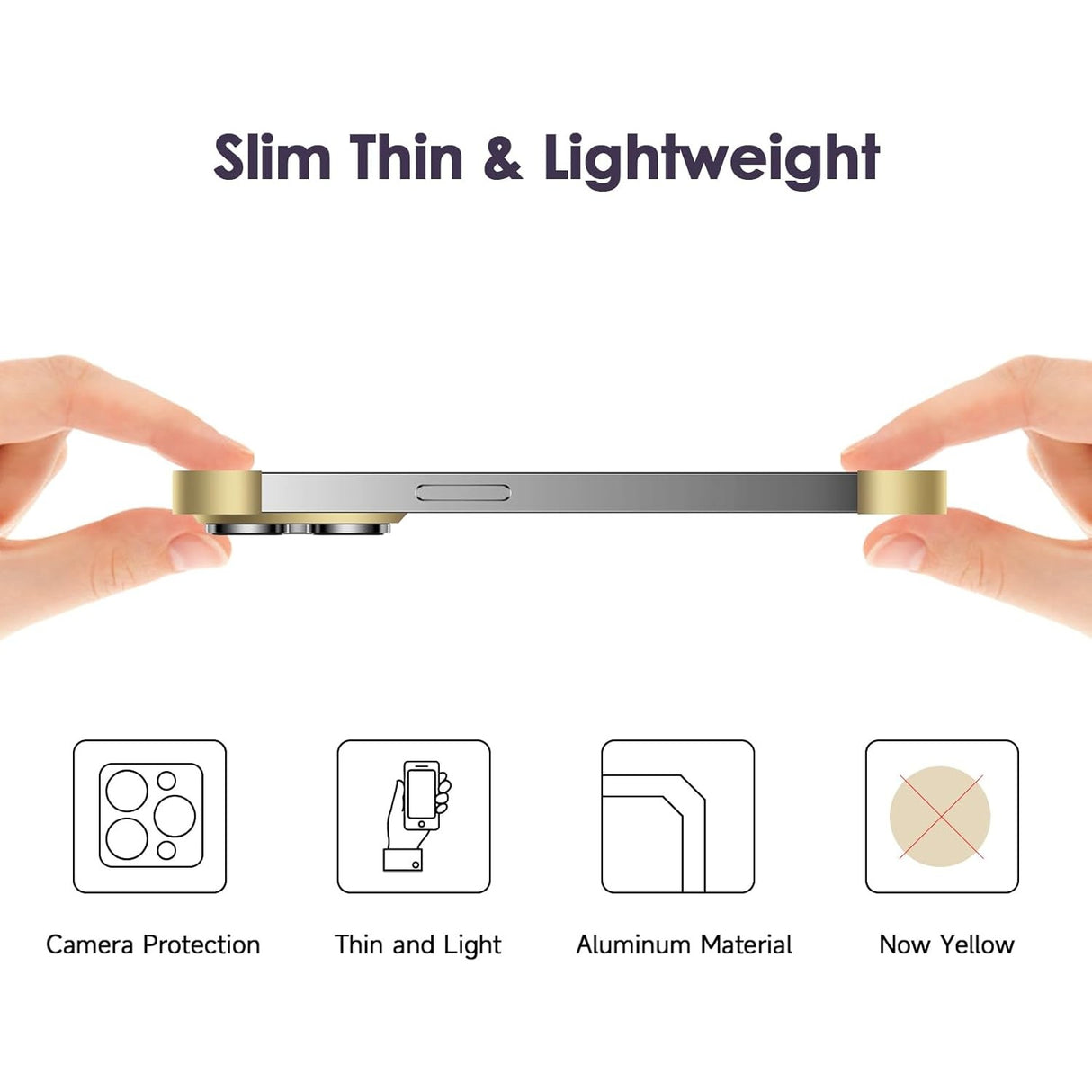 Husa Metalica Edgeless Compatibila cu iPhone 16 Plus, Vivimall, Protectie pentru Colturi si Camera, Aliaj Aluminiu, Antisoc, Antizgariere, Auriu - vivimall.ro