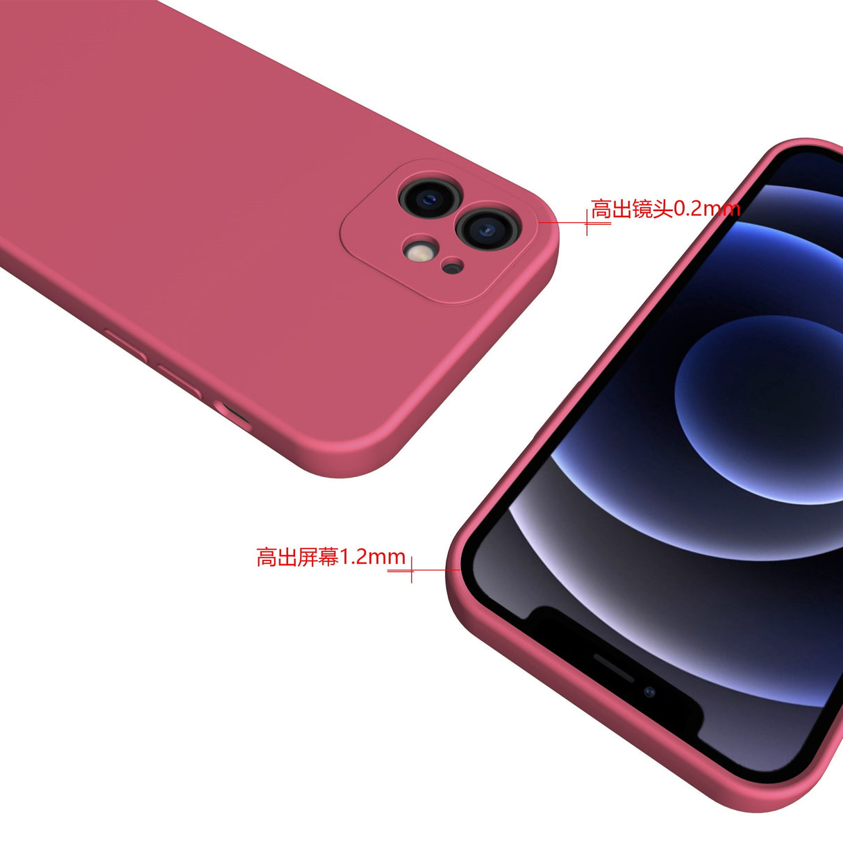 Husa pentru Apple iPhone 14 Flippy, Liquid Silicone, cu Microfibra pe interior, Protectie Antisoc, Wine red, Claret - vivimall.ro