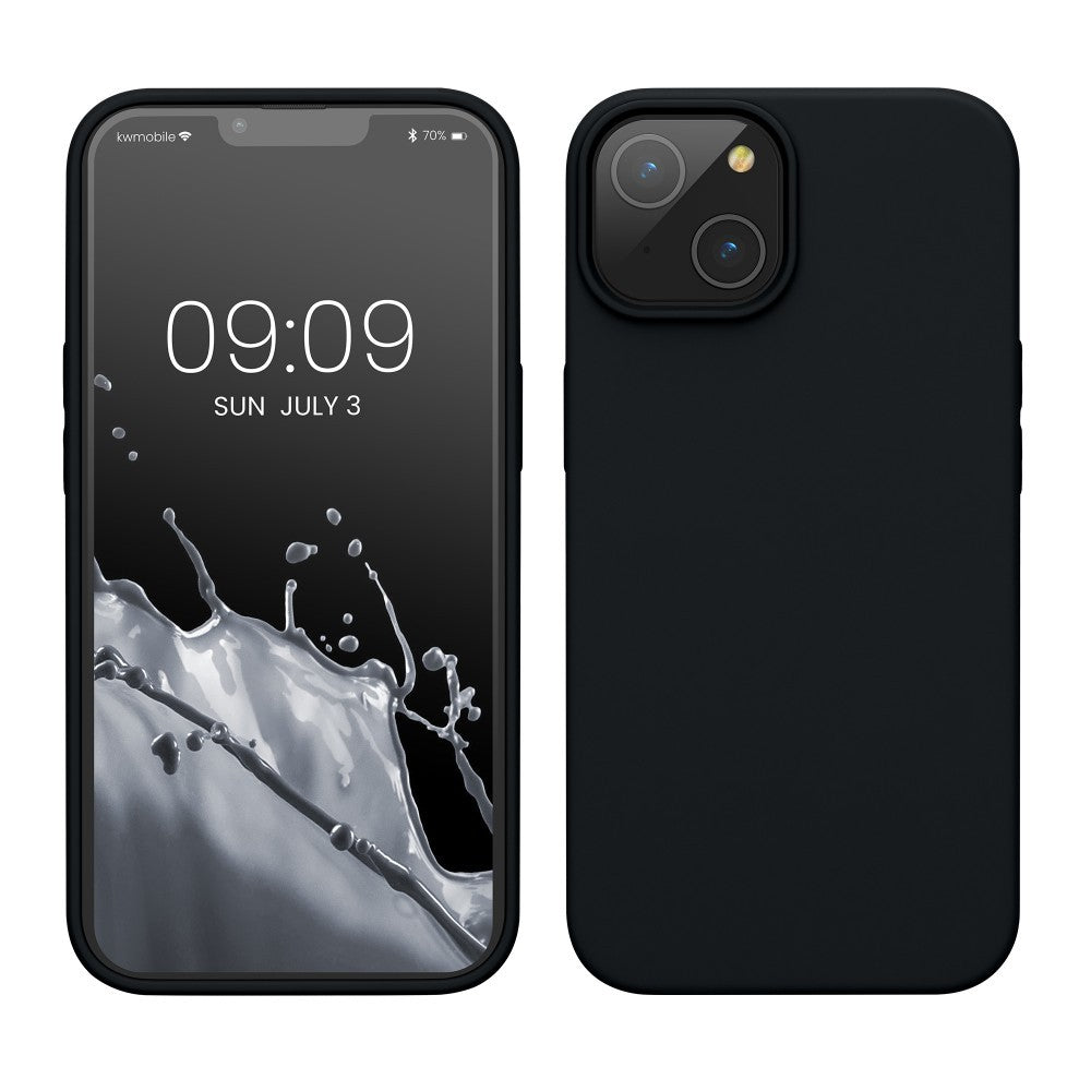 Husa pentru Apple iPhone 14 Pro Flippy, Liquid Silicone, cu Microfibra pe interior, Protectie Antisoc, Negru - vivimall.ro