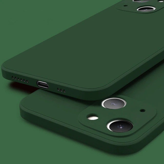 Husa pentru Apple iPhone 14 Pro Max Flippy, Liquid Silicone, cu Microfibra pe interior, Protectie Antisoc, Dark Green, Verde inchis - vivimall.ro