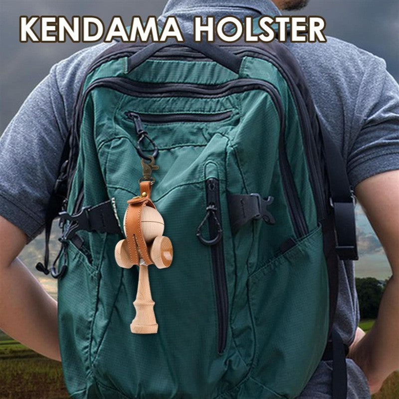 Husa pentru Kendama, Vivimall, Husa de Depozitare pentru Kendama, din Piele Ecologica, Catarama cu Agatare pentru Transportare, Model Breloc Simplu, 19.5 x 2.5 cm, Maro - vivimall.ro