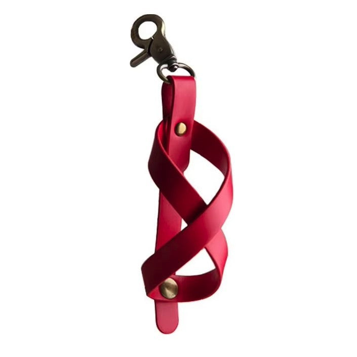 Husa pentru Kendama, Flippy, Husa de Depozitare pentru Kendama, din Piele Ecologica, Catarama cu Agatare pentru Transportare, Breloc 8, 12 x 6 cm, Rosu - vivimall.ro