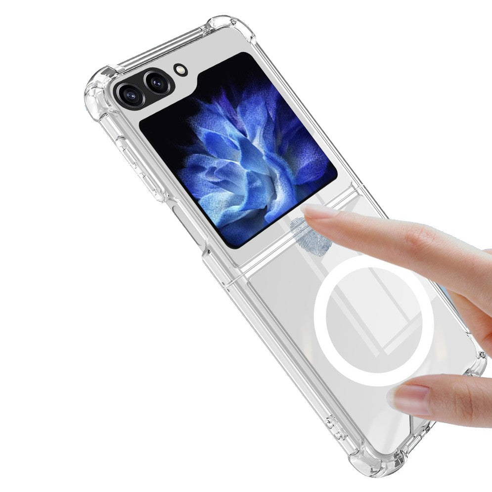 Husa pentru Samsung Galaxy Z FLIP6, Vivimall, Husa de Protectie cu Anti-Shock, Tehnologie MagSafe Magnetic, Design Ultra Subtire, Anti alunecare, TPU Acrilic, Transparent - vivimall.ro