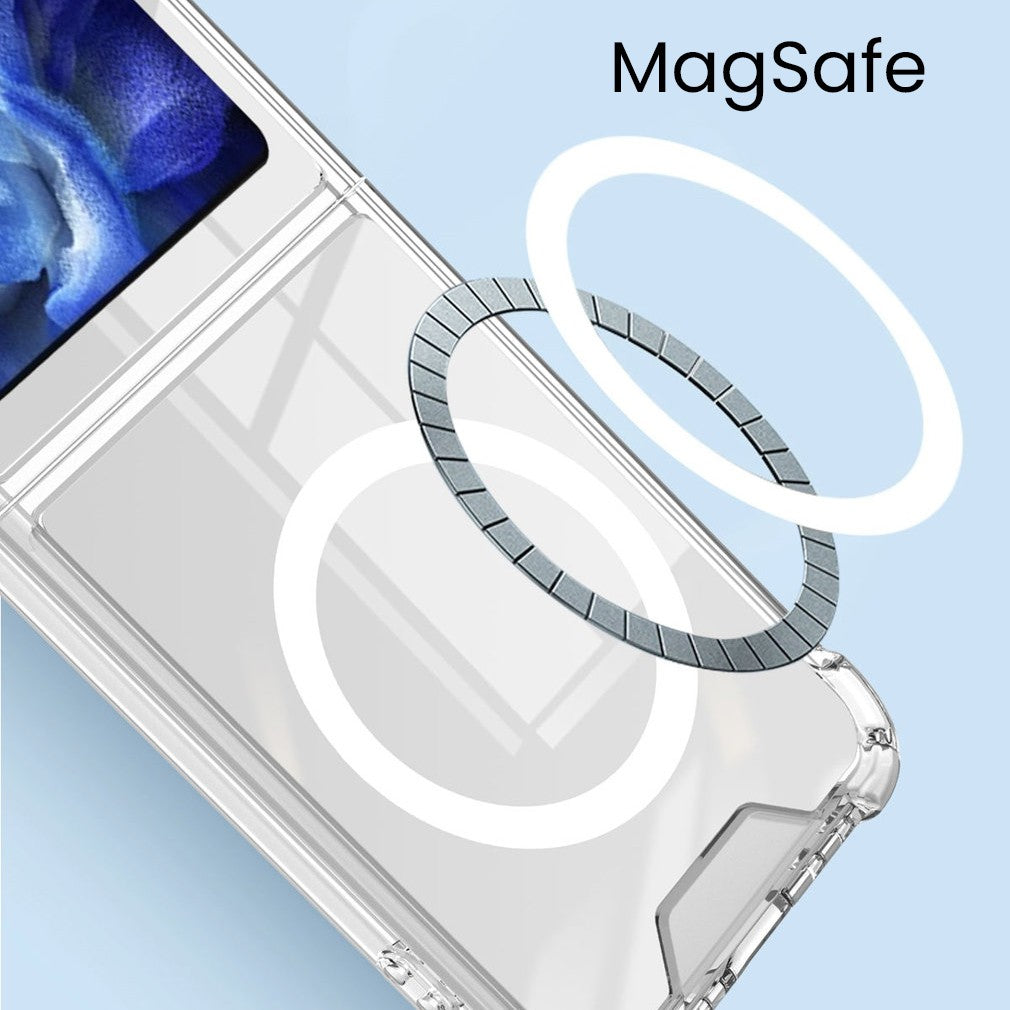 Husa pentru Samsung Galaxy Z FLIP6, Vivimall, Husa de Protectie cu Anti-Shock, Tehnologie MagSafe Magnetic, Design Ultra Subtire, Anti alunecare, TPU Acrilic, Transparent - vivimall.ro